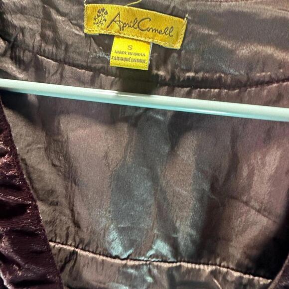 Aprill Cornell Vintage Velvet Mini Dress V Neck Sleeveless Flowy Pocket Purple S - Picture 3 of 4